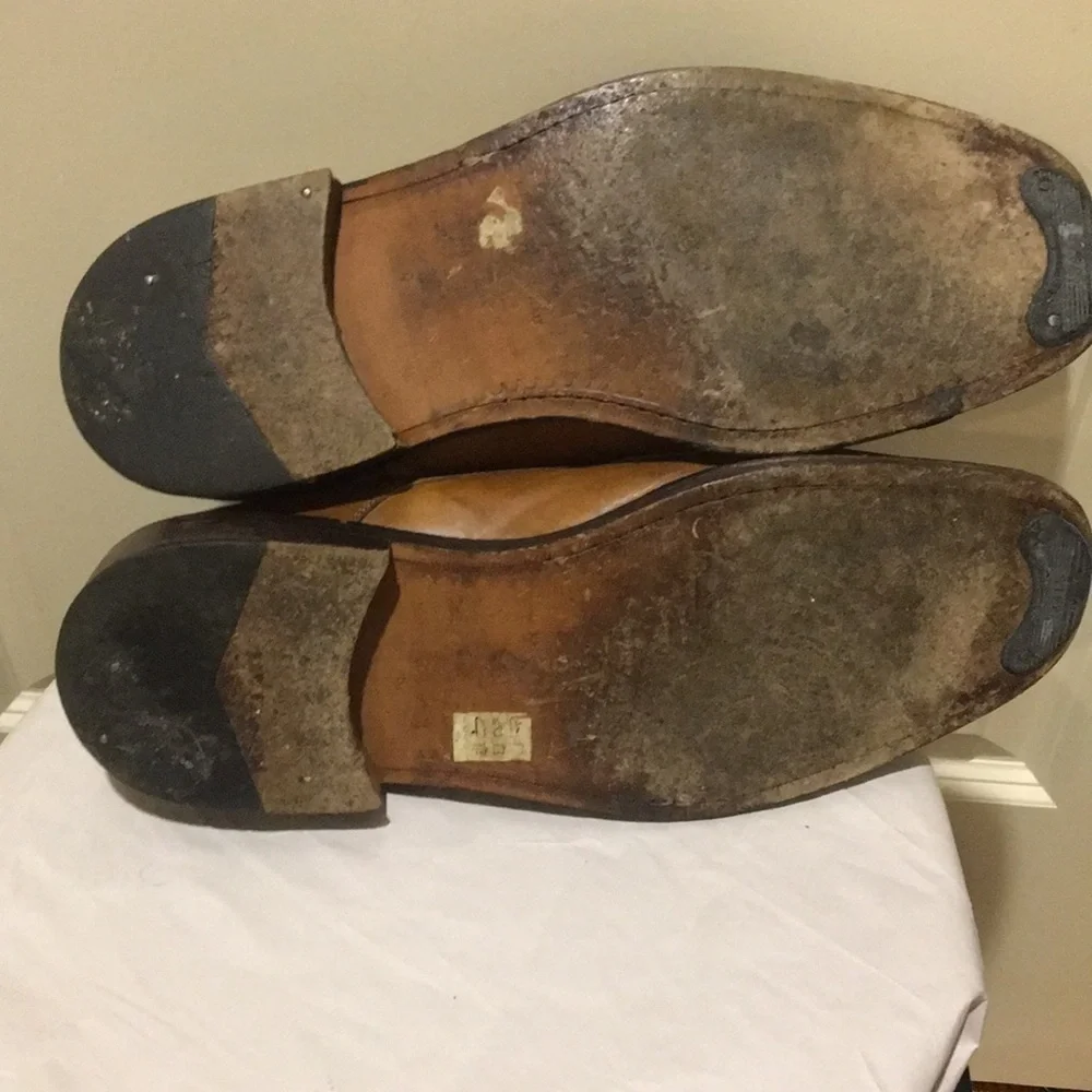 Drudd Leather buckle top cap dress shoe made in Italy size EU45 (11) camel brown